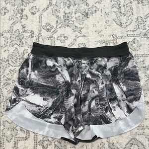 Lululemon Black & White Printed Athletic Shorts
